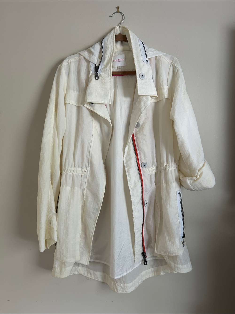 Isaac Mizrahi Cream Lightweight Anorak Jacket